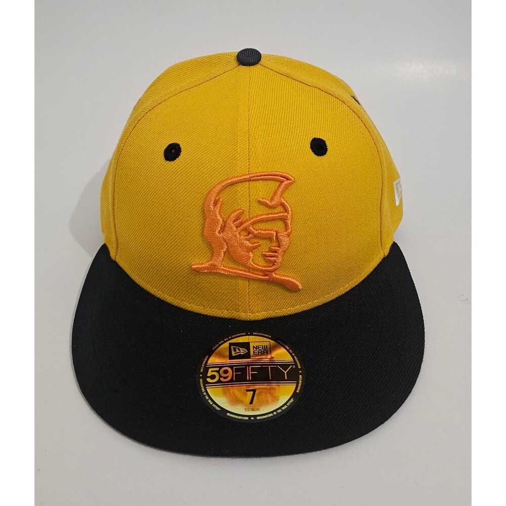 Fitted Hawaii Kamehameha Yellow Orange New Era 59Fifty Hat Sz 7 Cap Hawaiian 808